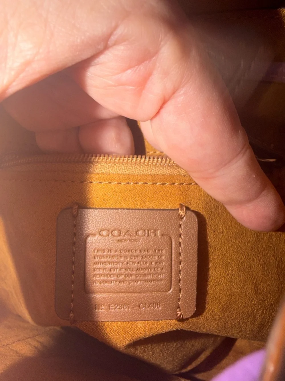 Coach Pebbled Leather Mini Backpack in Lavender Purple - Picture 4 of 4